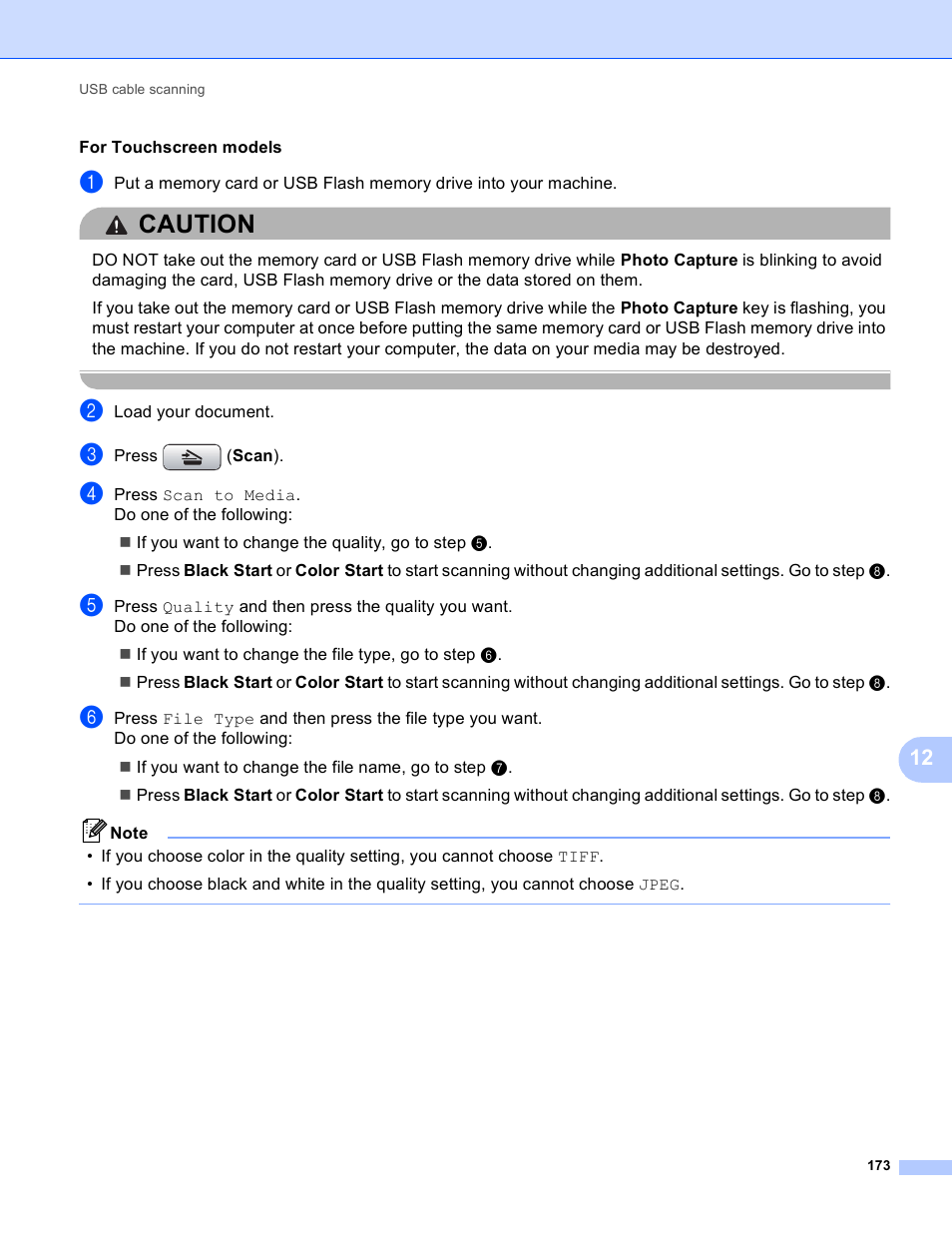 Caution | Brother MFC-495CW User Manual | Page 180 / 198