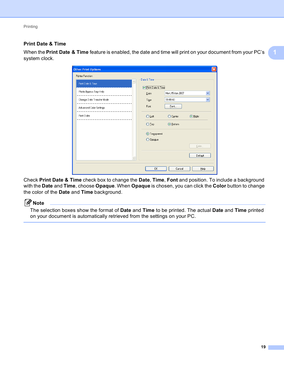 Print date & time | Brother MFC-495CW User Manual | Page 26 / 198