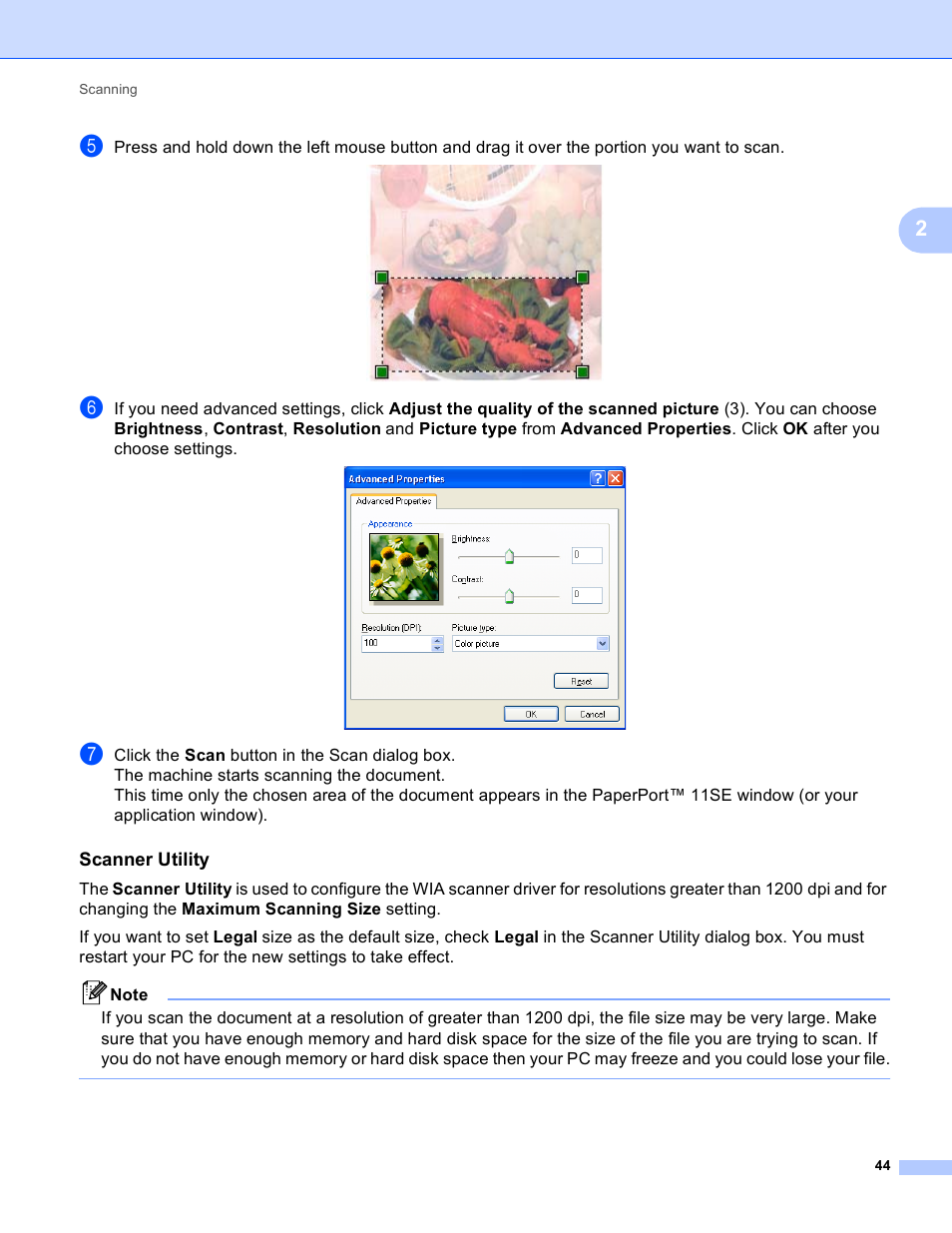 Scanner utility | Brother MFC-495CW User Manual | Page 51 / 198