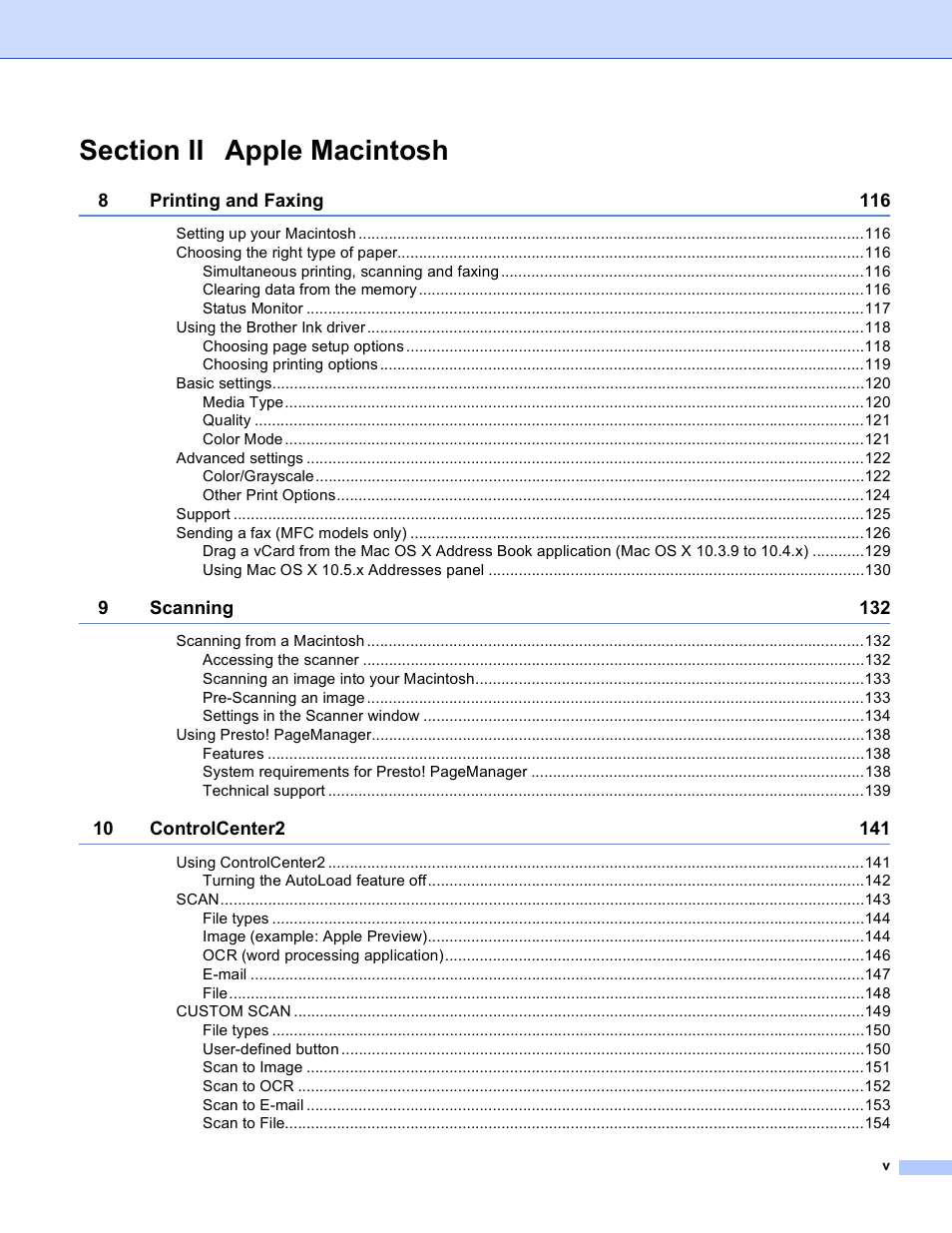 Brother MFC-495CW User Manual | Page 6 / 198