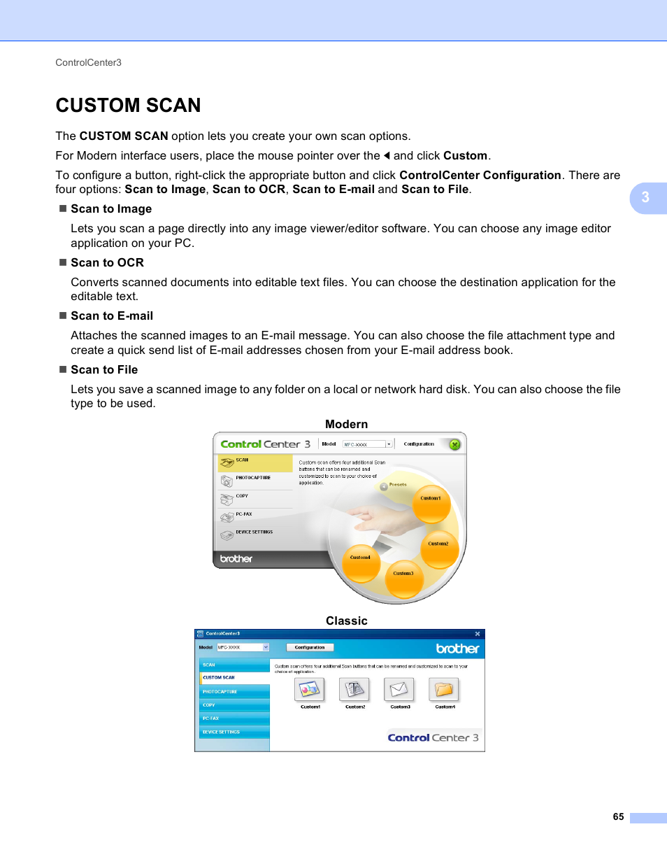 Custom scan | Brother MFC-495CW User Manual | Page 72 / 198