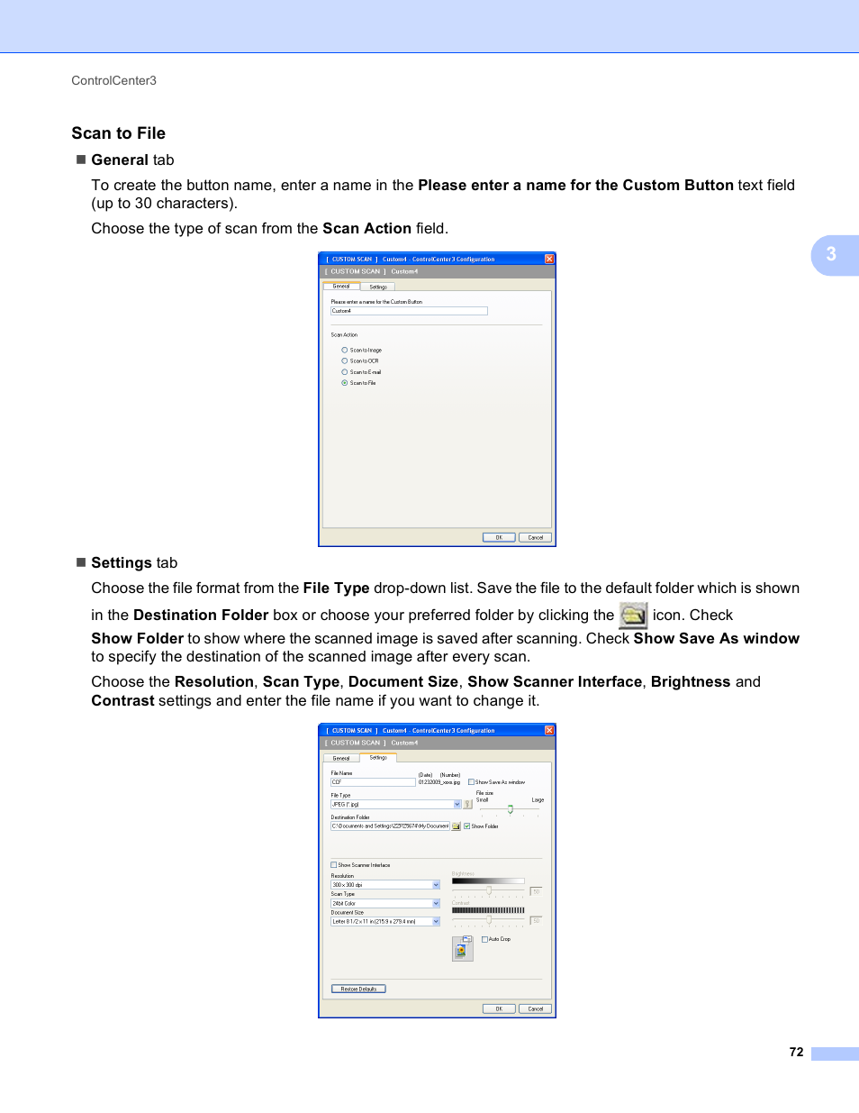 Scan to file | Brother MFC-495CW User Manual | Page 79 / 198