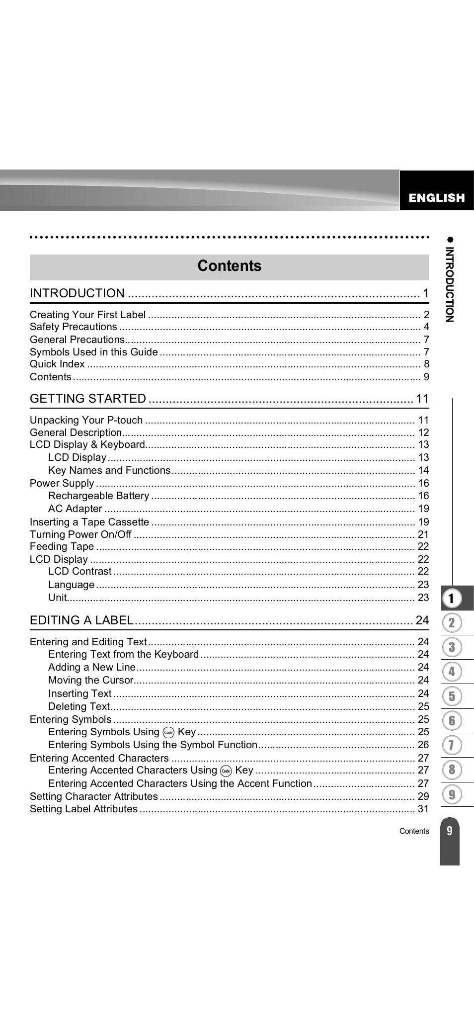 Brother PT-18R User Manual | Page 15 / 71