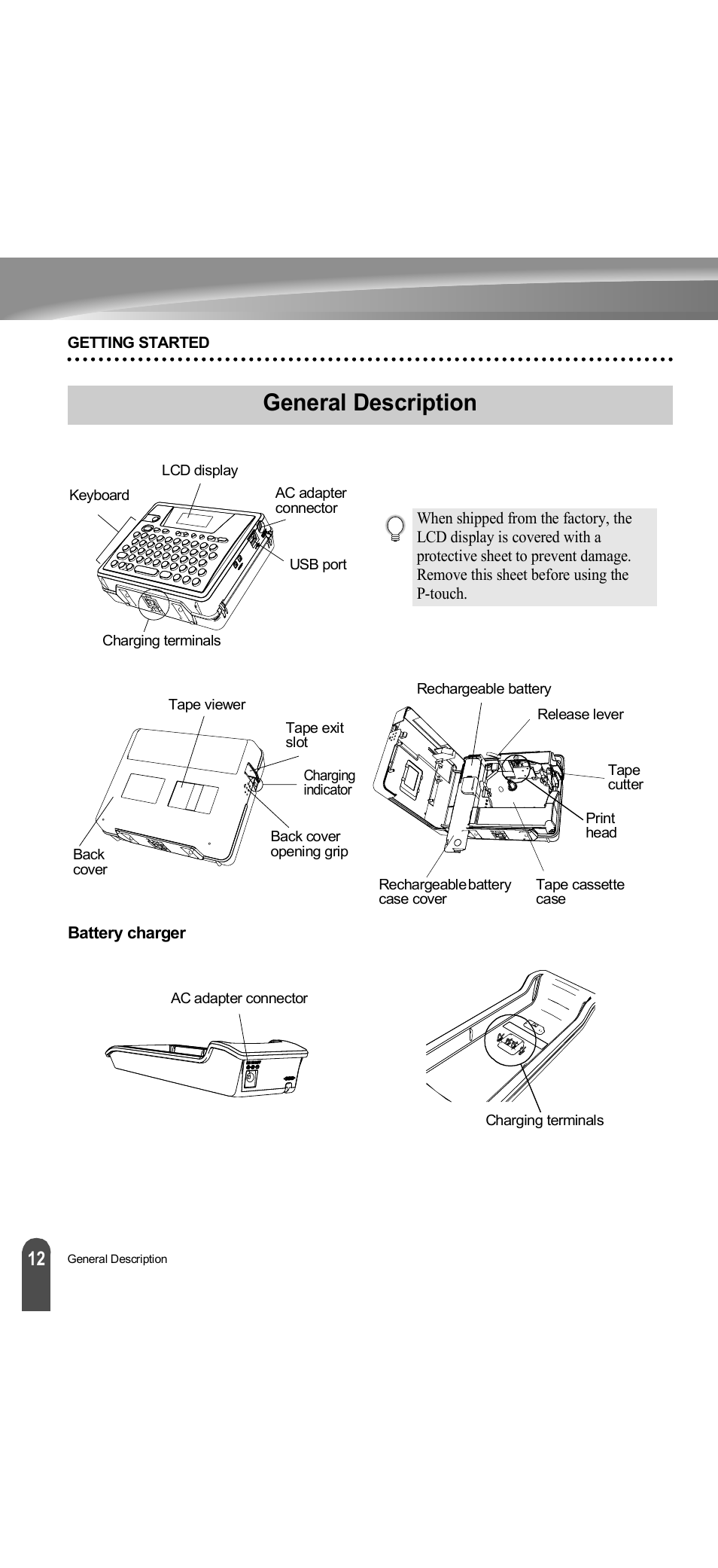 General description | Brother PT-18R User Manual | Page 18 / 71