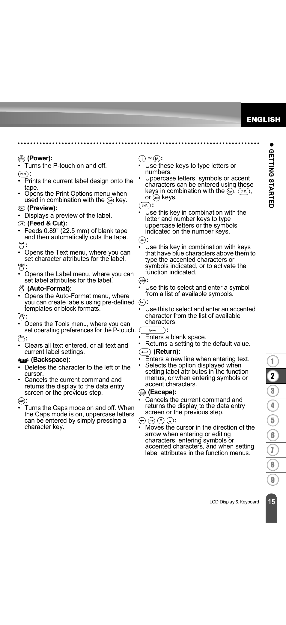 Brother PT-18R User Manual | Page 21 / 71