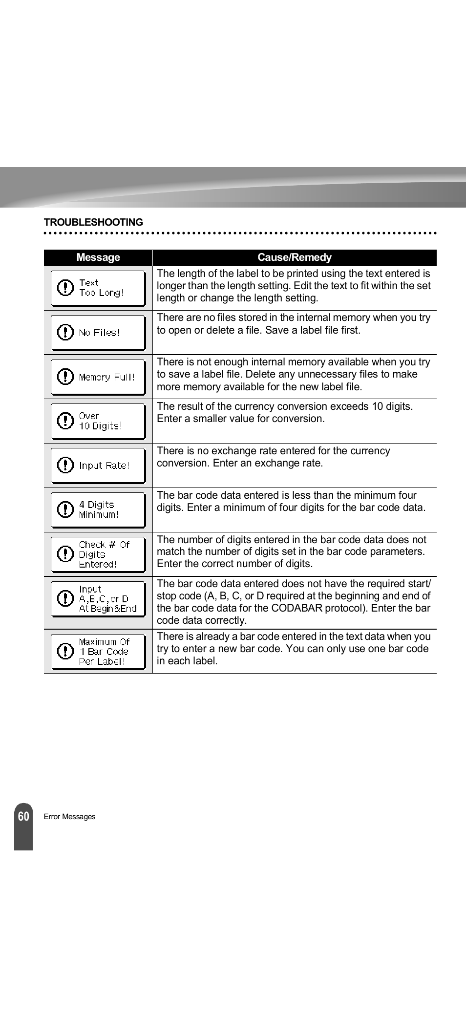 Brother PT-18R User Manual | Page 66 / 71