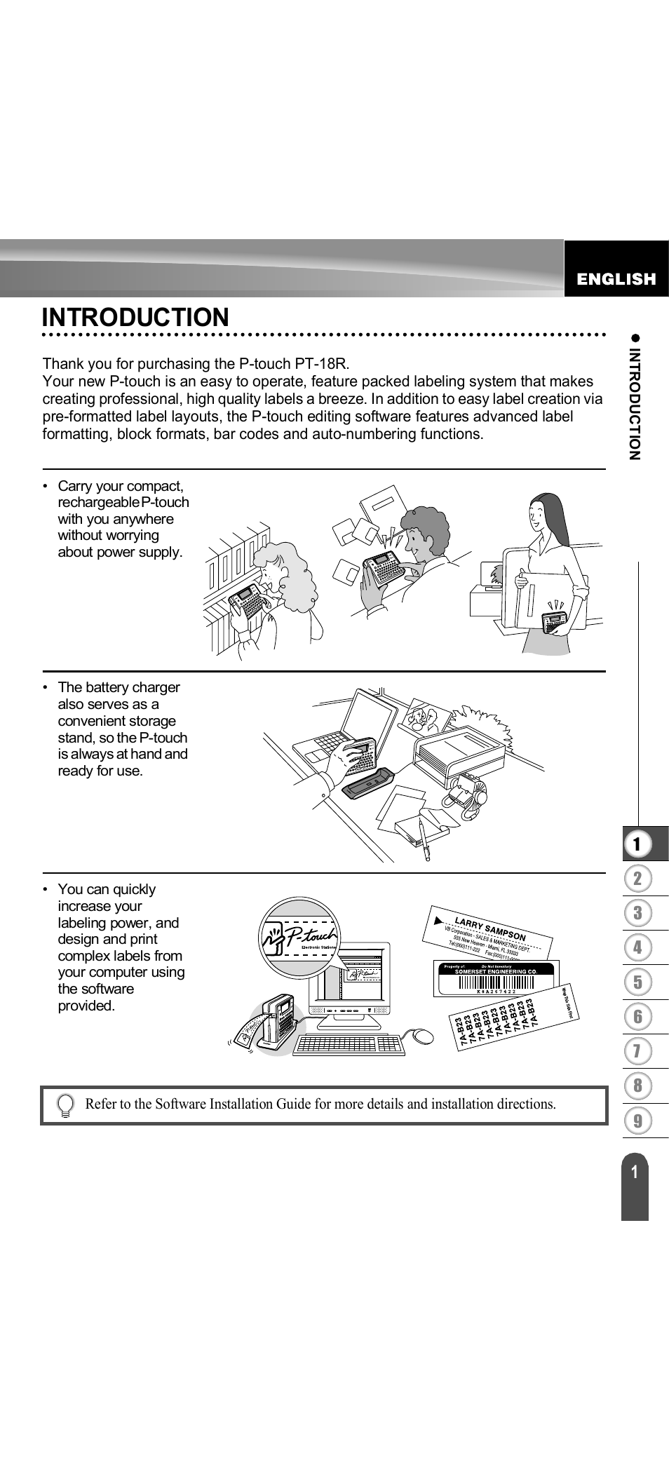 Introduction | Brother PT-18R User Manual | Page 7 / 71