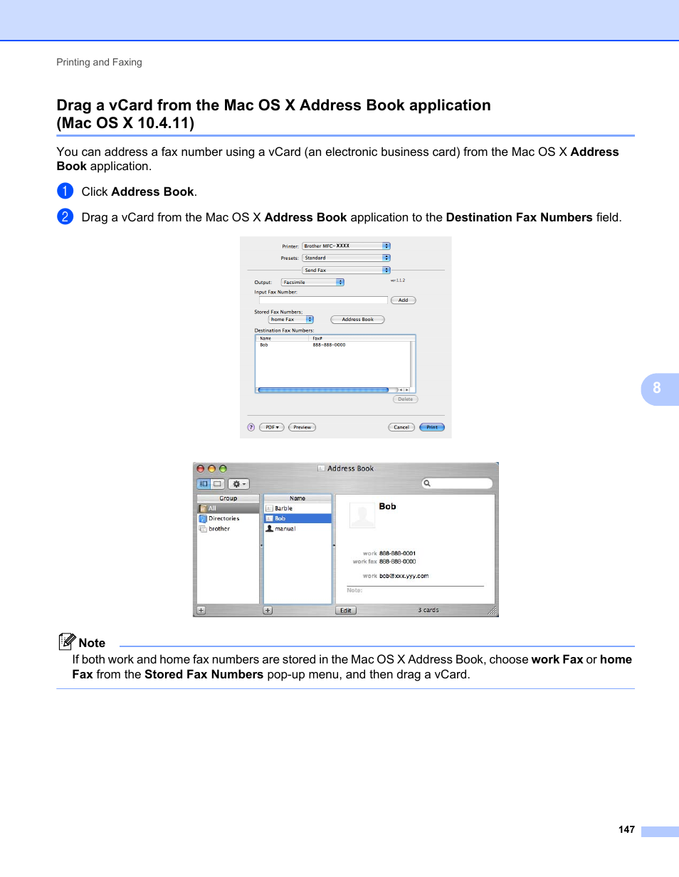 Mac os x 10.4.11) | Brother MFC 7360N User Manual | Page 155 / 218