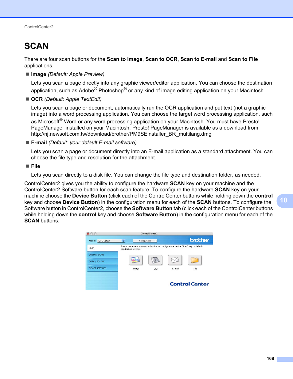 Scan | Brother MFC 7360N User Manual | Page 176 / 218