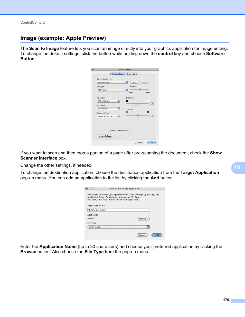 Image (example: apple preview), 10 image (example: apple preview) | Brother MFC 7360N User Manual | Page 178 / 218
