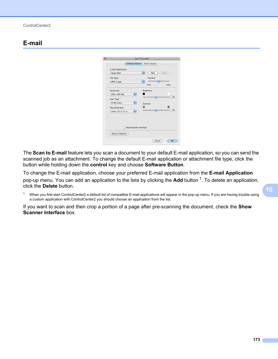 E-mail, 10 e-mail | Brother MFC 7360N User Manual | Page 181 / 218