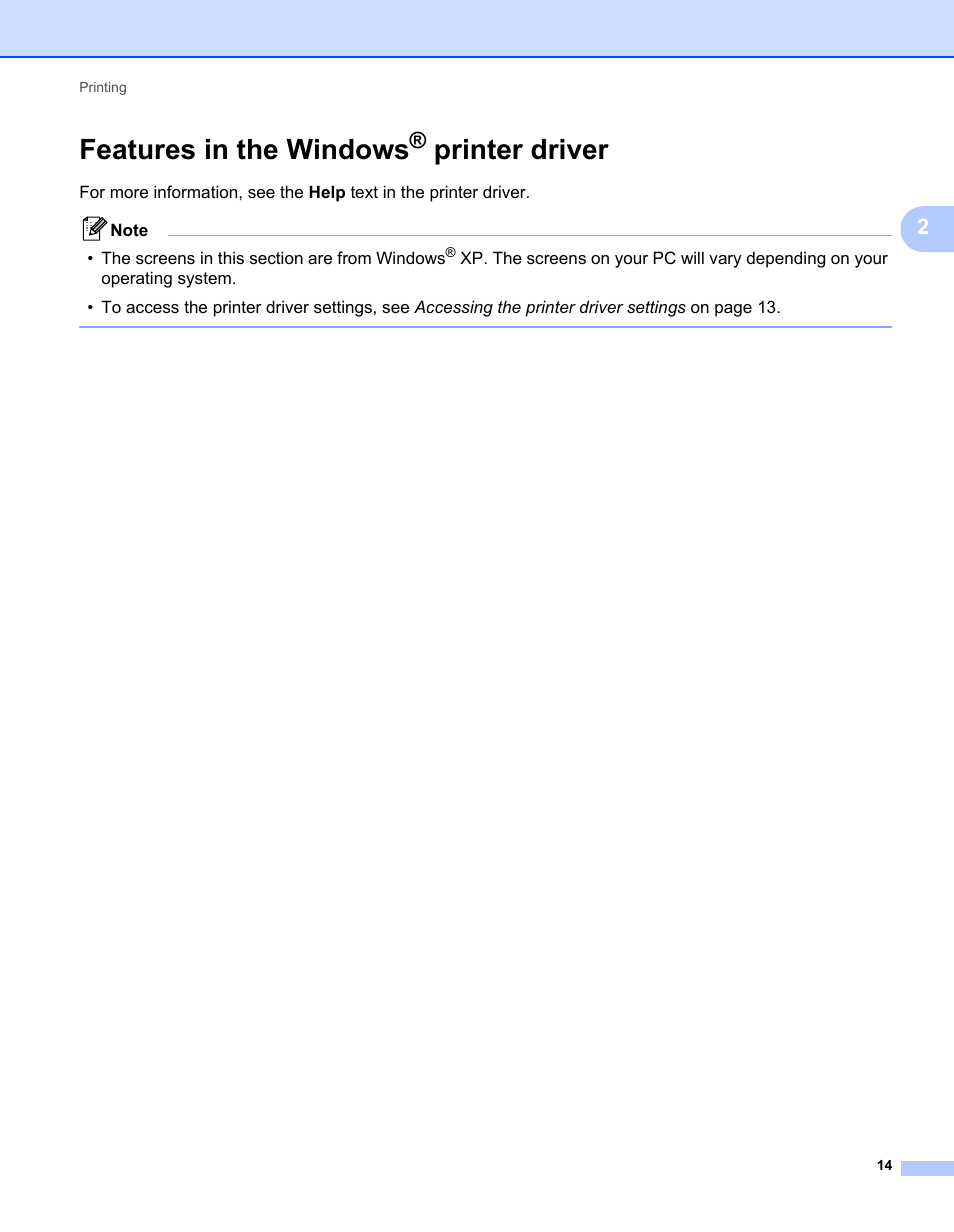 Features in the windows® printer driver, Features in the windows, Printer driver | Brother MFC 7360N User Manual | Page 22 / 218