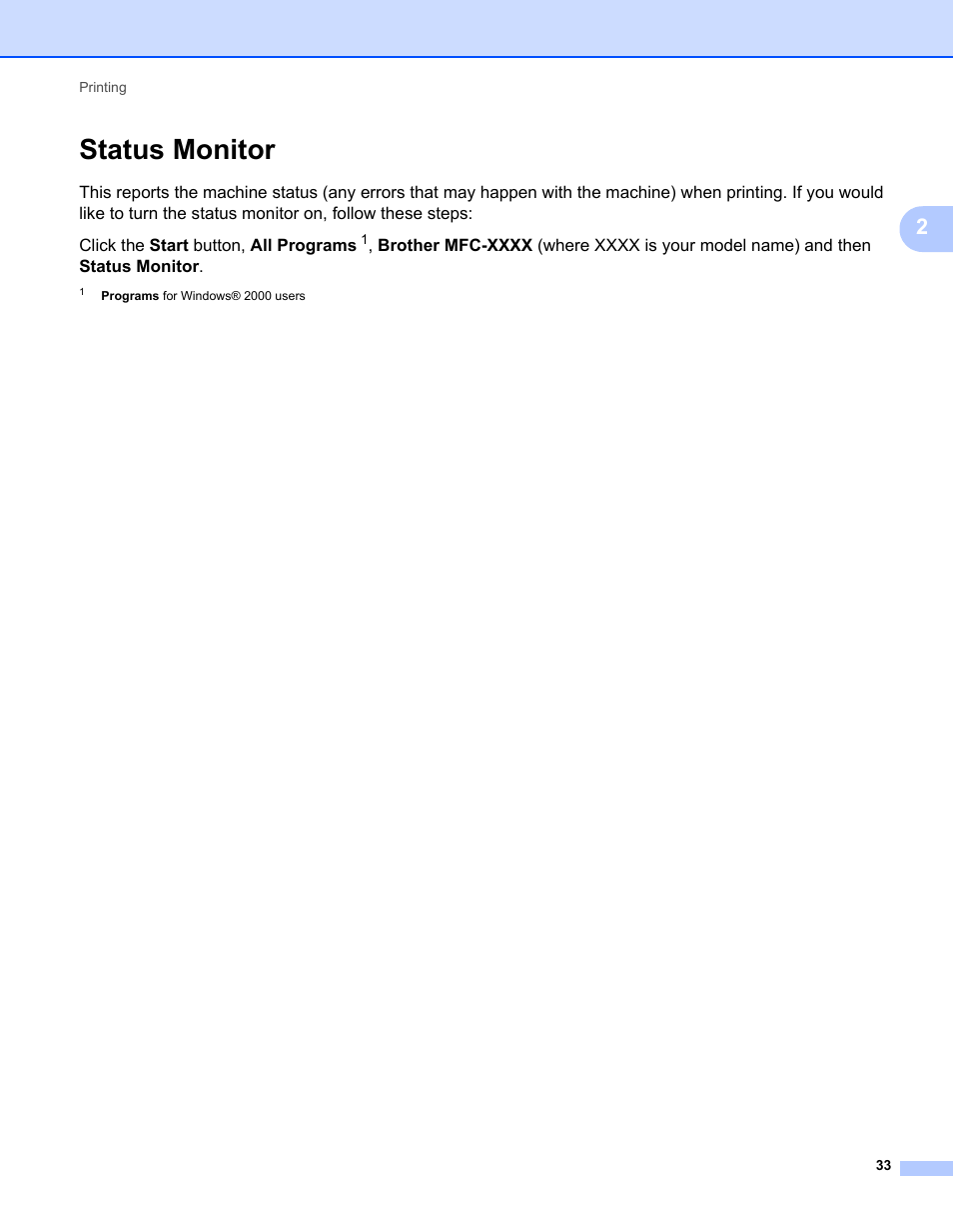 Status monitor | Brother MFC 7360N User Manual | Page 41 / 218