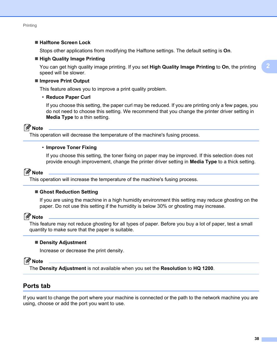 Ports tab | Brother MFC 7360N User Manual | Page 46 / 218