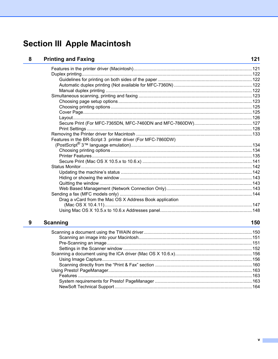 Brother MFC 7360N User Manual | Page 6 / 218