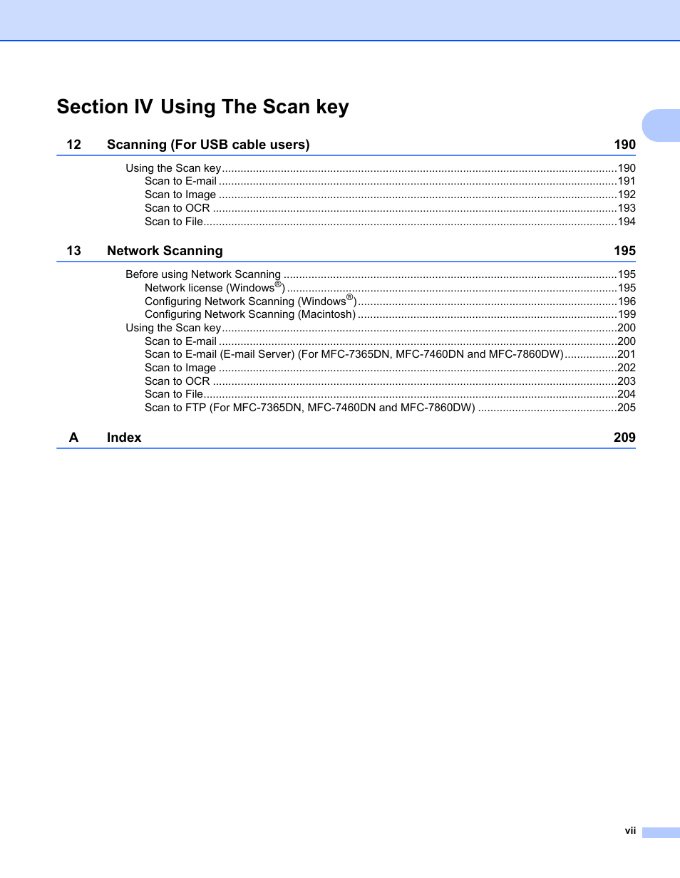 Brother MFC 7360N User Manual | Page 8 / 218