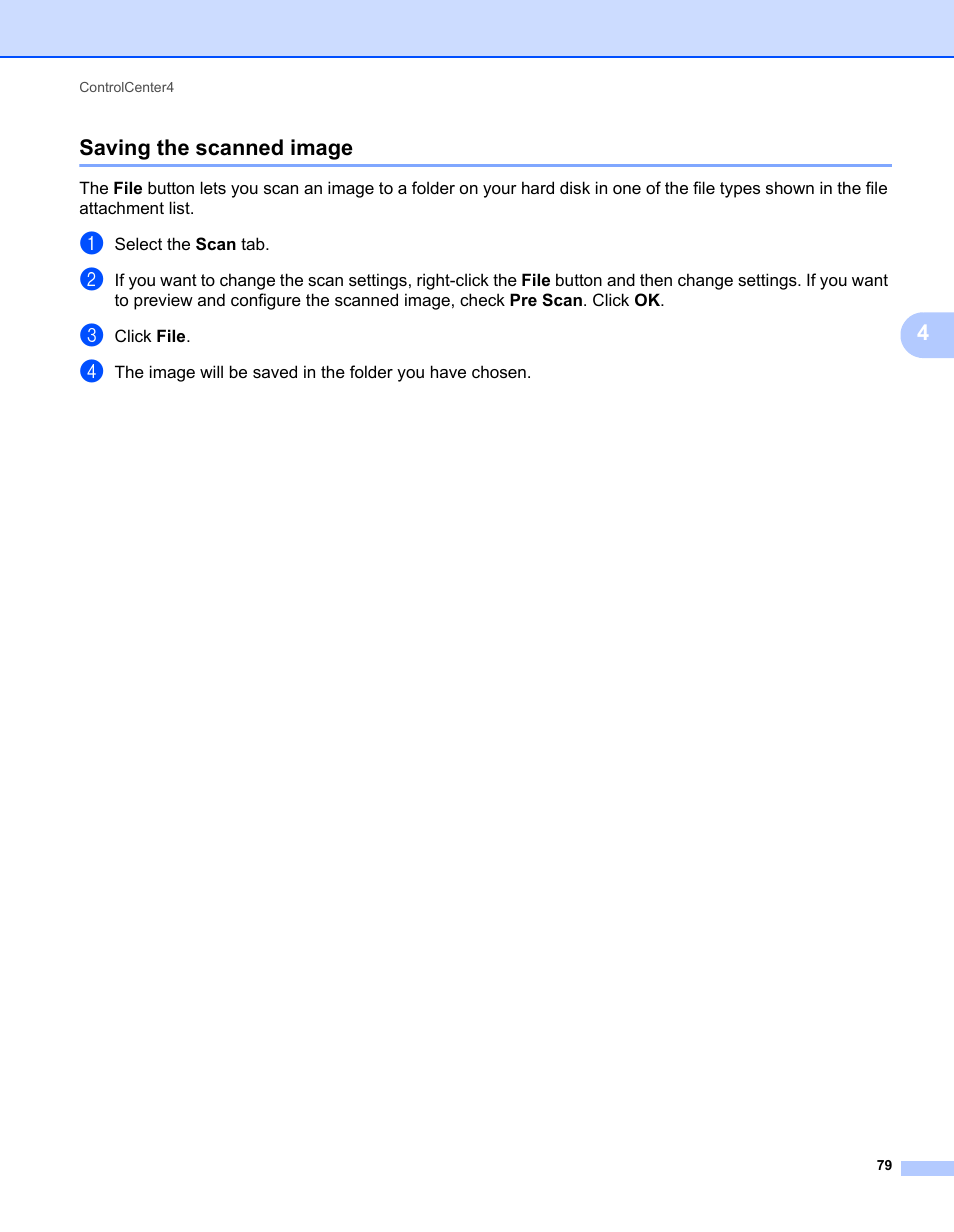 Saving the scanned image | Brother MFC 7360N User Manual | Page 87 / 218