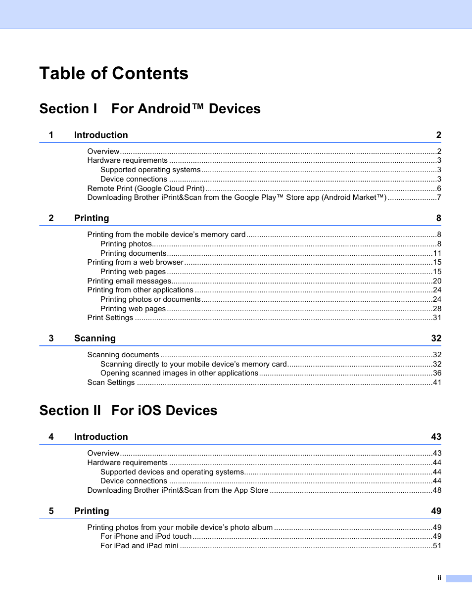 Brother Mobile Print/Scan for Brother iPrint&Scan User Manual | Page 3 / 115