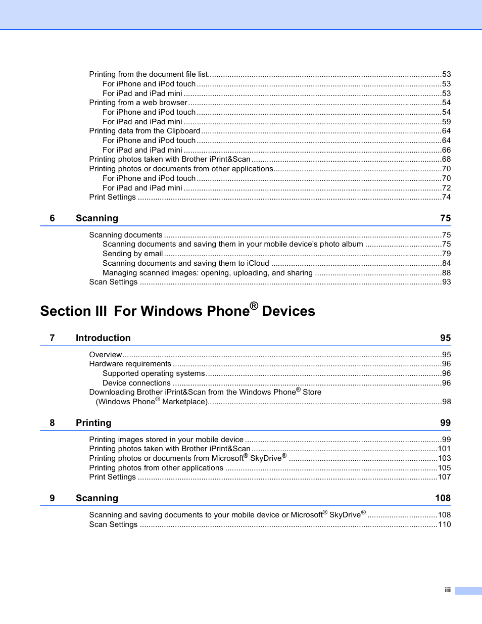 Devices | Brother Mobile Print/Scan for Brother iPrint&Scan User Manual | Page 4 / 115