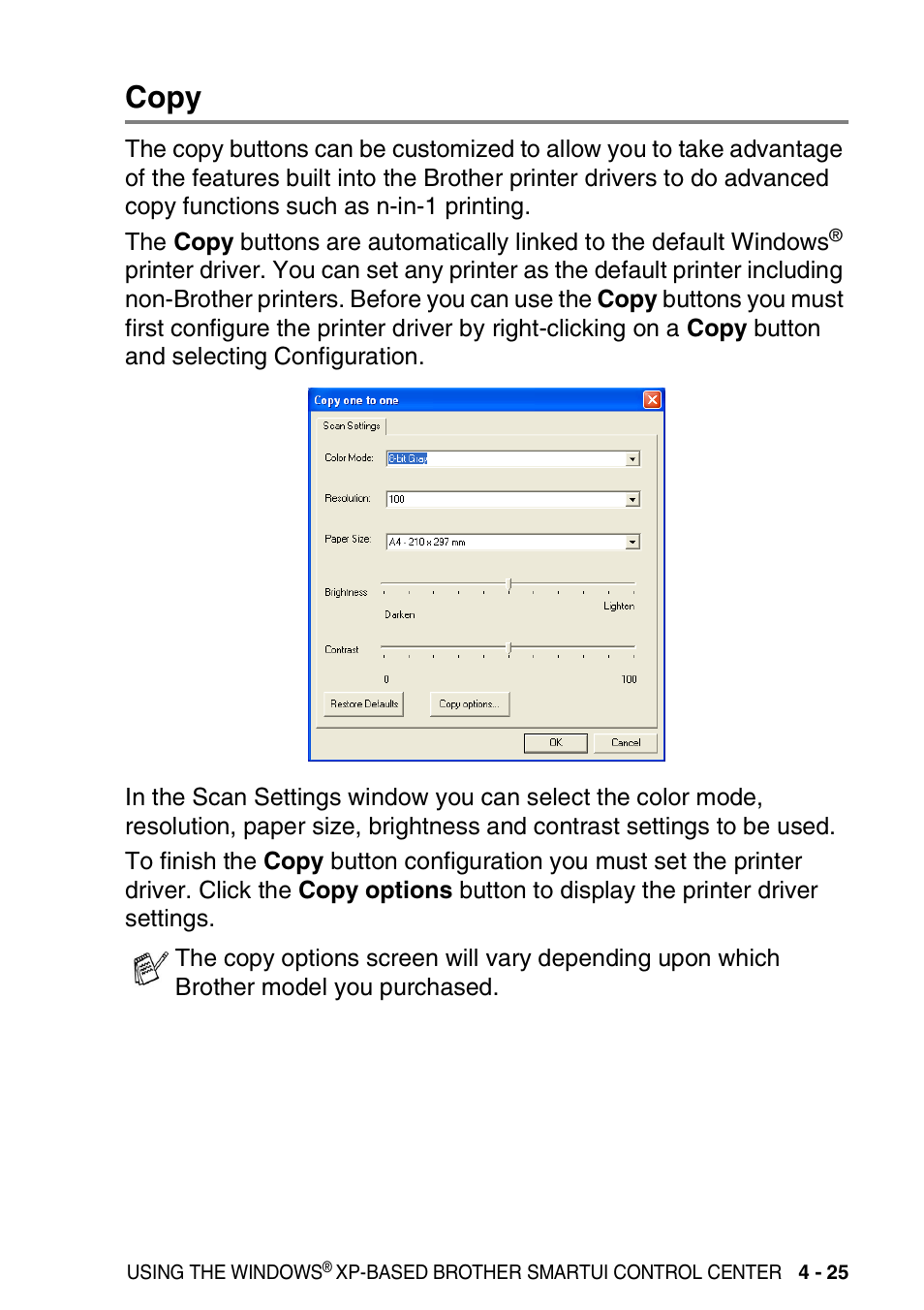 Copy, Copy -25 | Brother MFC-3420C User Manual | Page 101 / 181