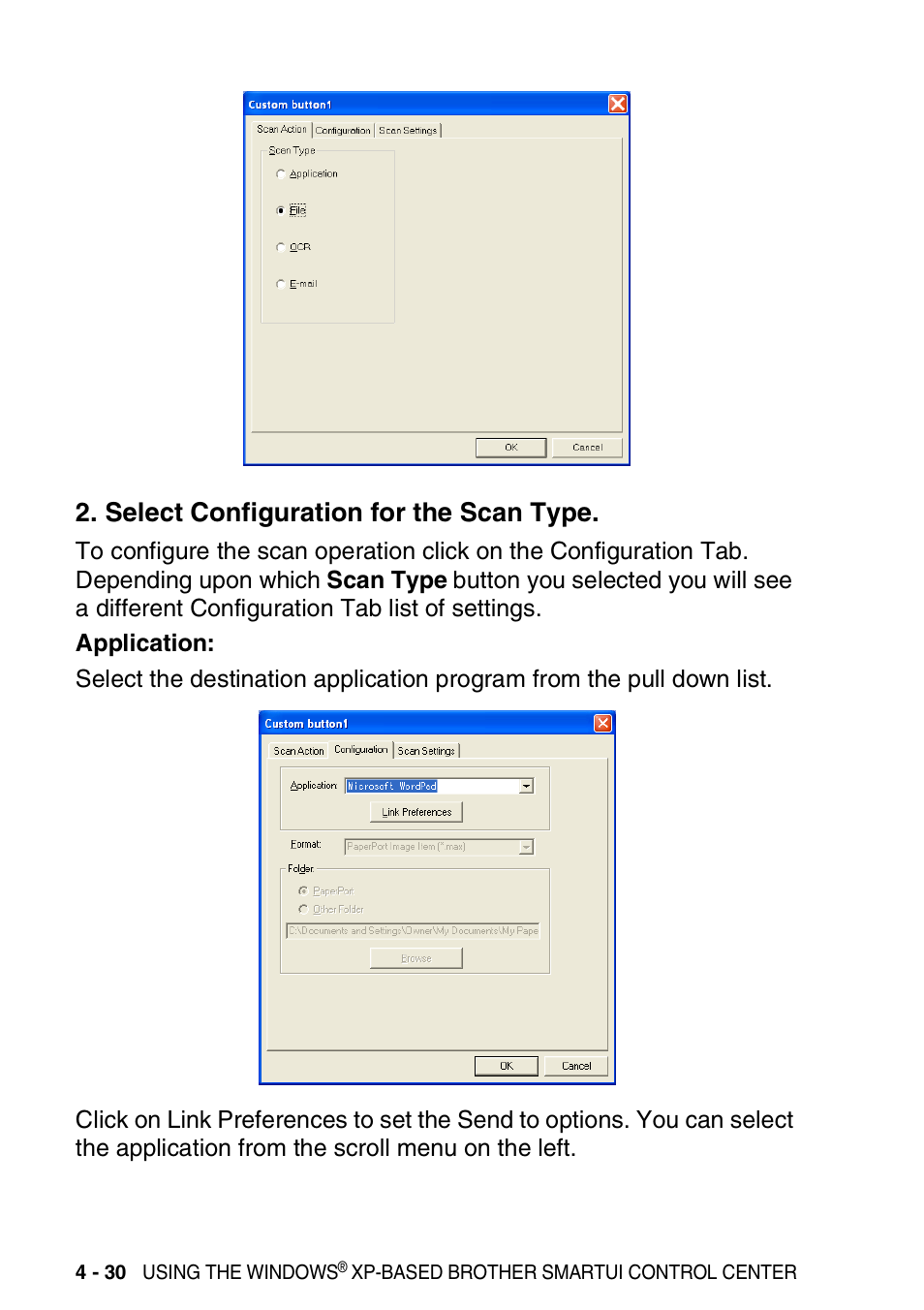 Select configuration for the scan type, Select configuration for the scan type -30 | Brother MFC-3420C User Manual | Page 106 / 181