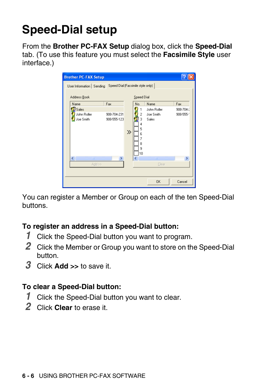 Speed-dial setup, Speed-dial setup -6 | Brother MFC-3420C User Manual | Page 118 / 181