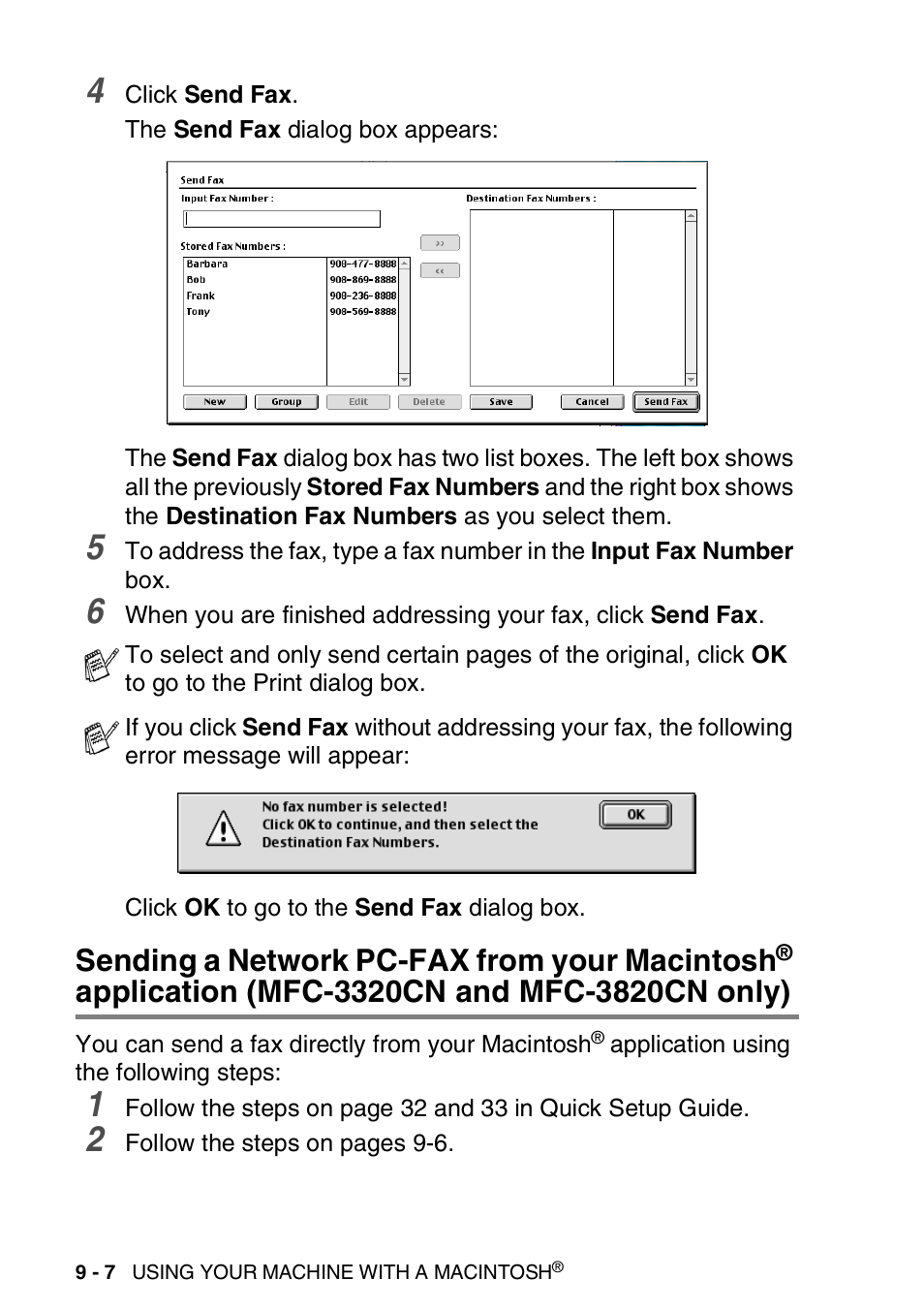 Sending a network pc-fax from your macintosh, Application (mfc-3320cn and mfc-3820cn only) -7 | Brother MFC-3420C User Manual | Page 162 / 181