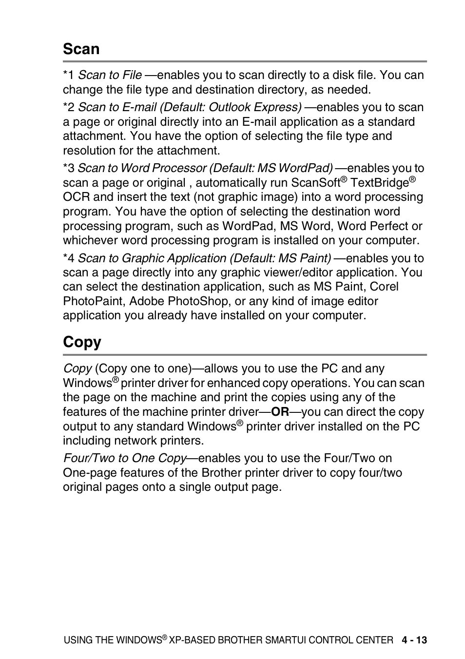 Scan, Copy, Scan -13 copy -13 | Brother MFC-3420C User Manual | Page 89 / 181