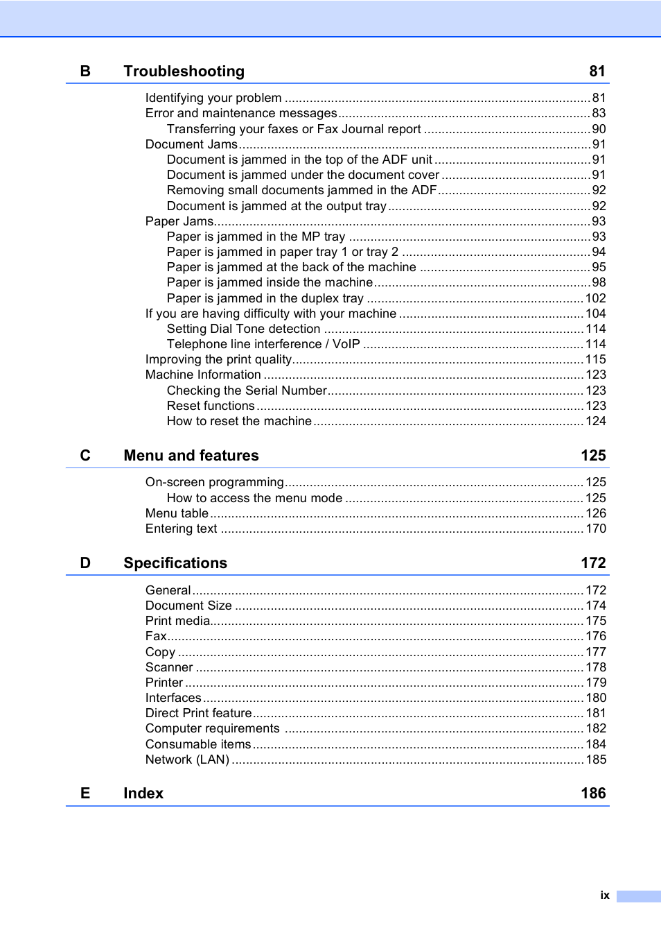 Brother MFC-8510DN User Manual | Page 11 / 202