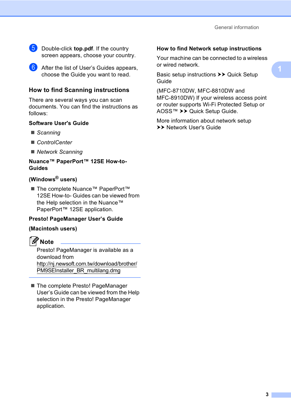 How to find scanning instructions | Brother MFC-8510DN User Manual | Page 15 / 202