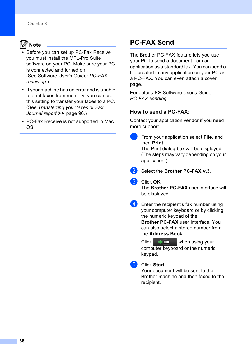 Pc-fax send, How to send a pc-fax | Brother MFC-8510DN User Manual | Page 48 / 202