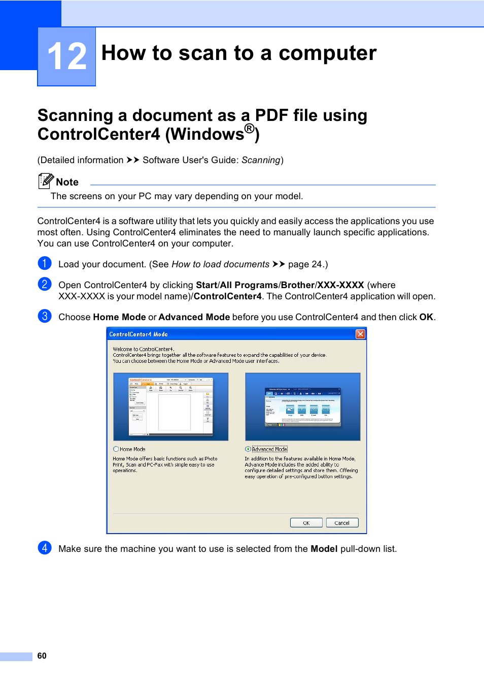 12 how to scan to a computer, How to scan to a computer | Brother MFC-8510DN User Manual | Page 72 / 202