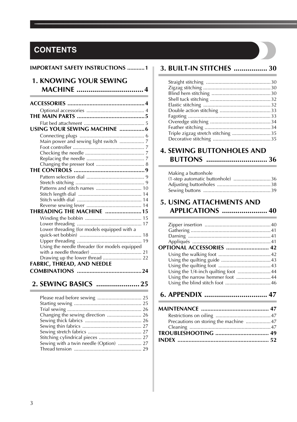Brother XR53 User Manual | Page 4 / 108