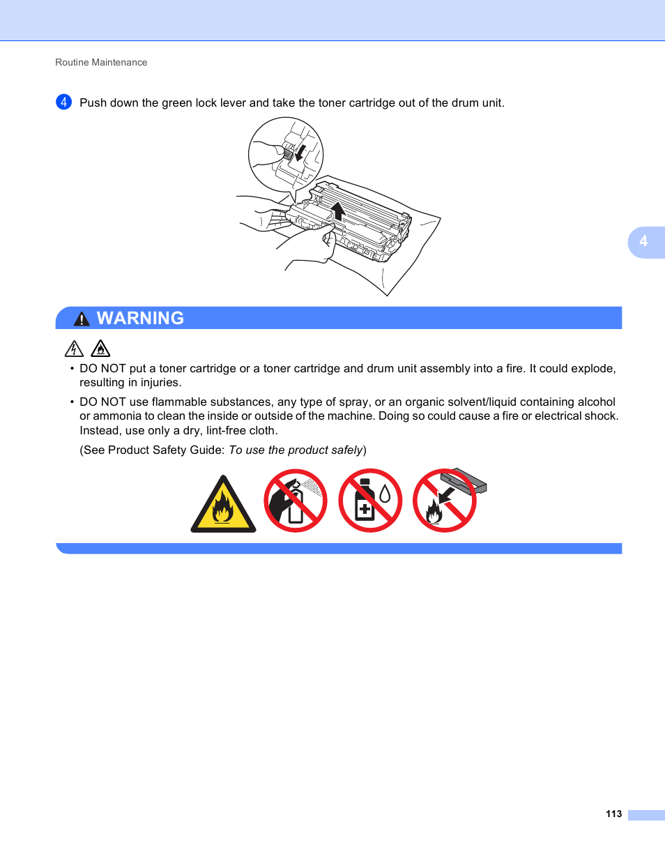 Warning | Brother HL-3170CDW User Manual | Page 119 / 206