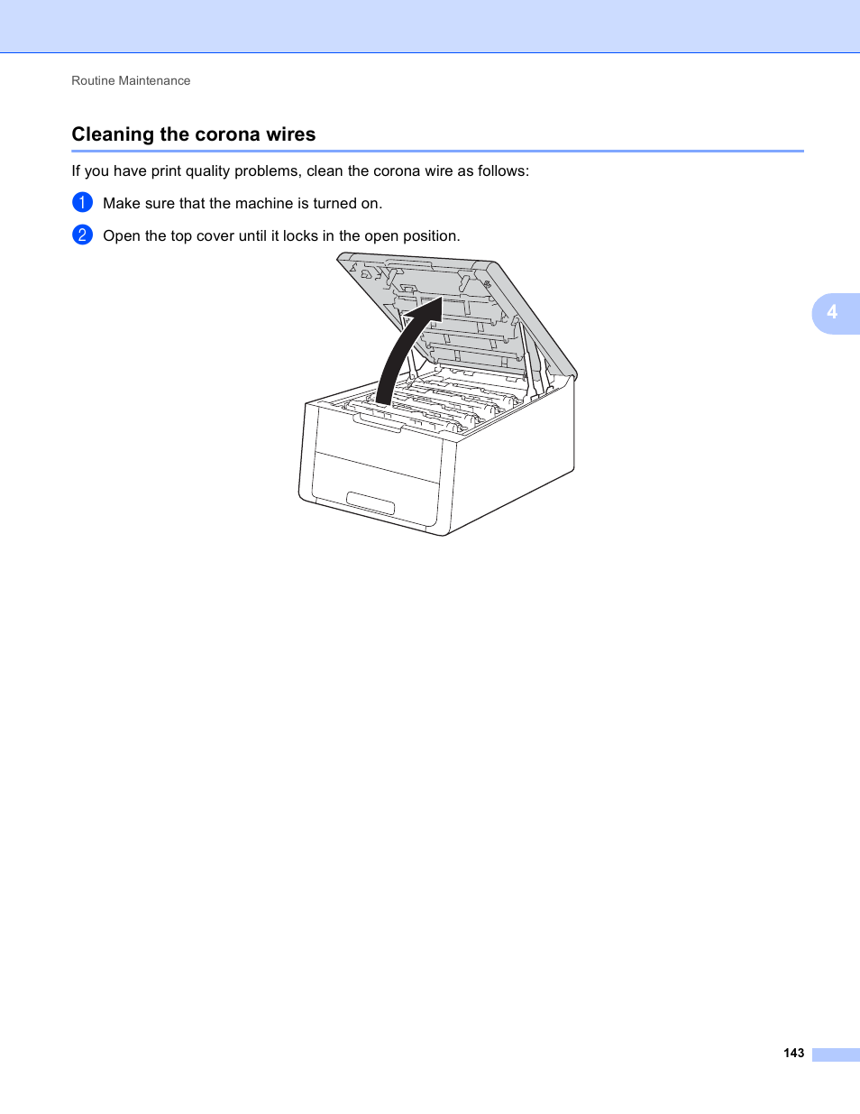 Cleaning the corona wires, 4cleaning the corona wires | Brother HL-3170CDW User Manual | Page 149 / 206