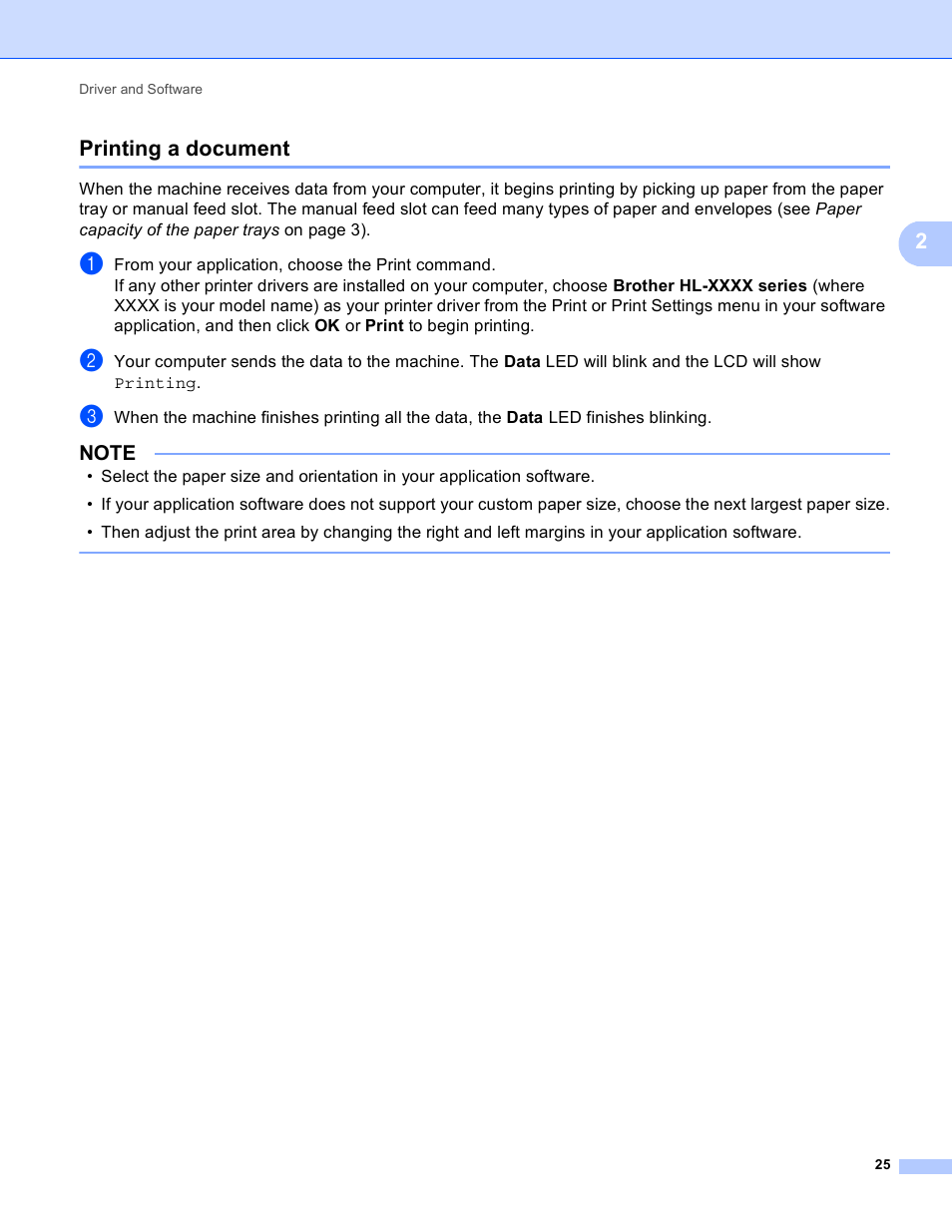 Printing a document, 2printing a document | Brother HL-3170CDW User Manual | Page 31 / 206