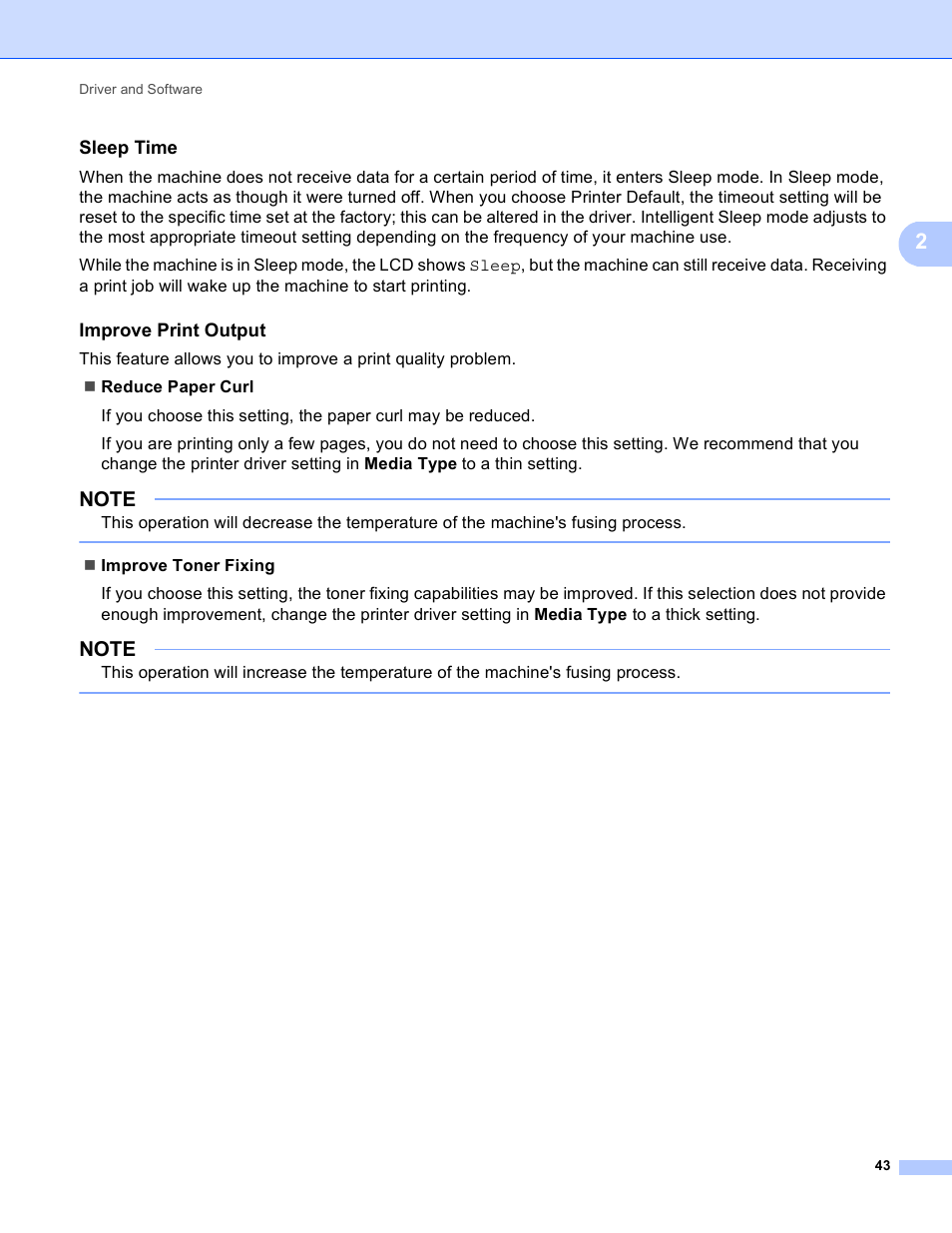 Sleep time, Improve print output | Brother HL-3170CDW User Manual | Page 49 / 206