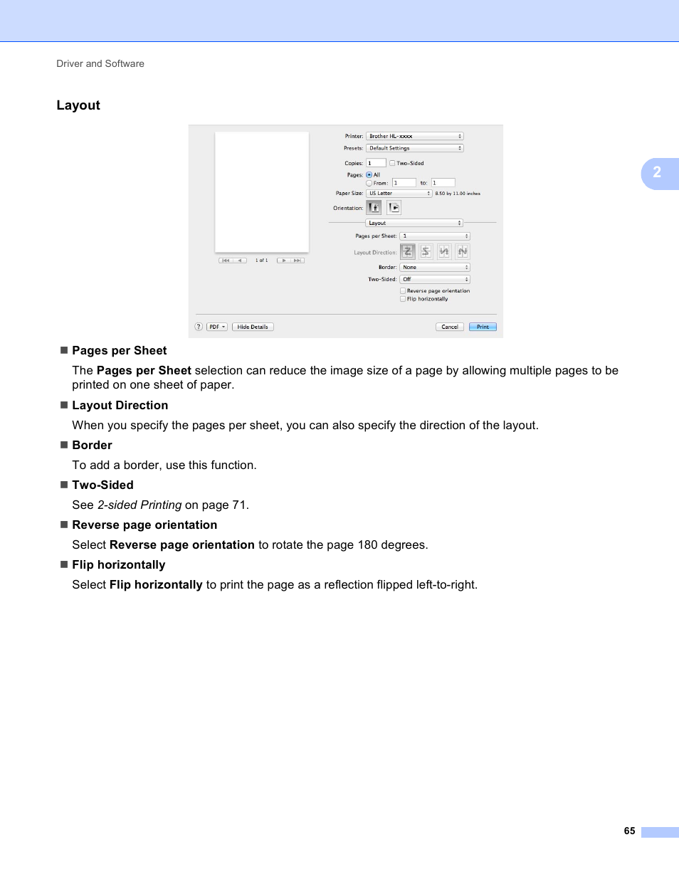 Layout | Brother HL-3170CDW User Manual | Page 71 / 206