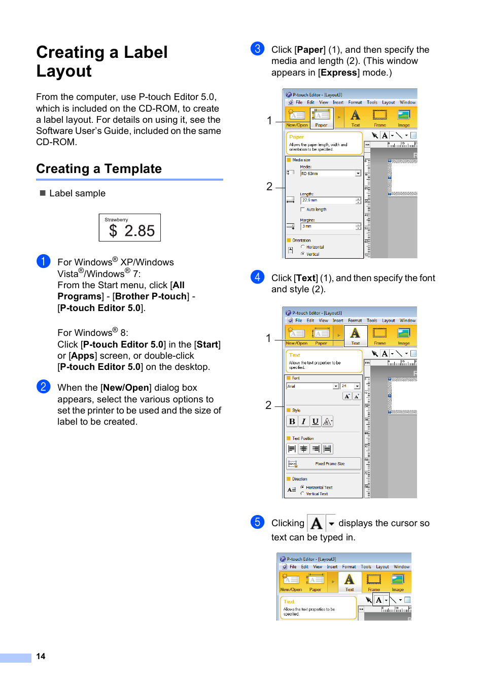 Creating a label layout, Creating a template | Brother TD-2120N User Manual | Page 15 / 27