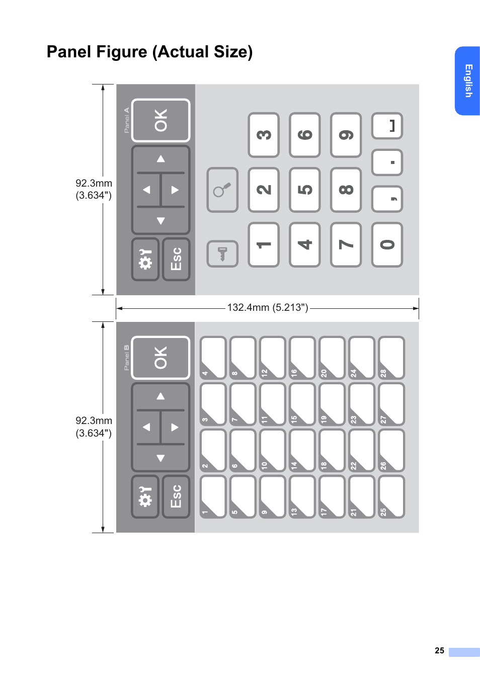 Panel figure (actual size) | Brother TD-2120N User Manual | Page 26 / 27