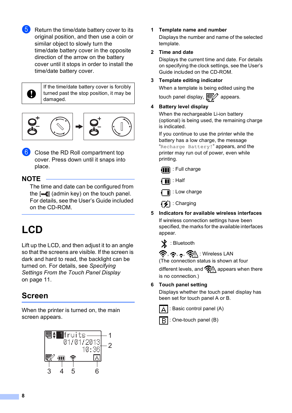 Screen | Brother TD-2120N User Manual | Page 9 / 27