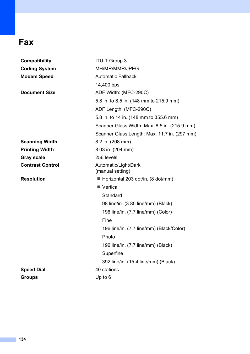 Brother MFC-250C User Manual | Page 148 / 168