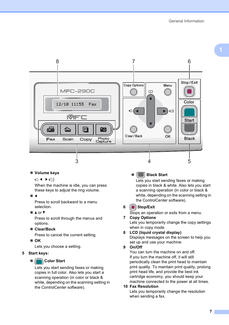 Brother MFC-250C User Manual | Page 21 / 168