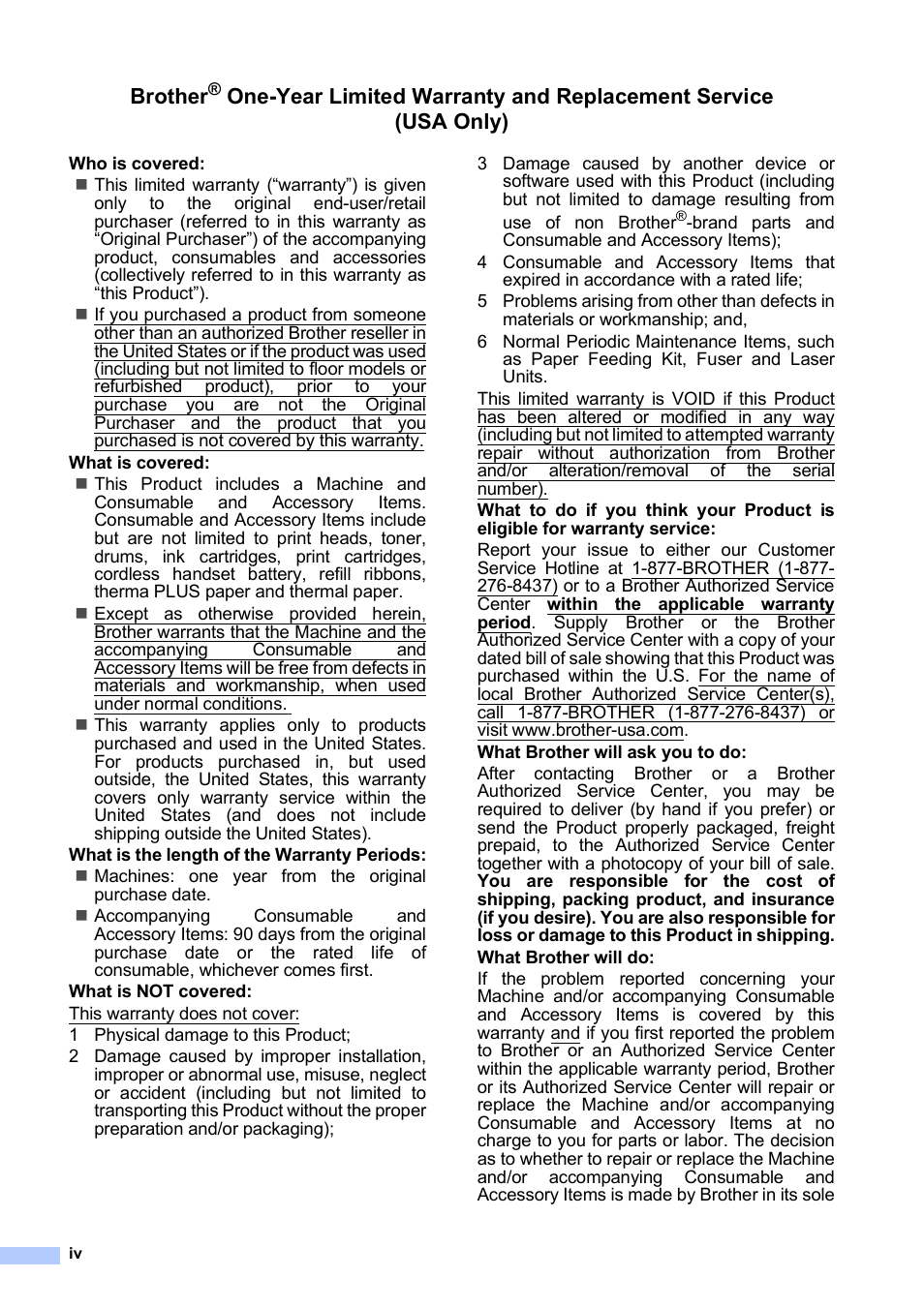 Brother | Brother MFC-250C User Manual | Page 6 / 168