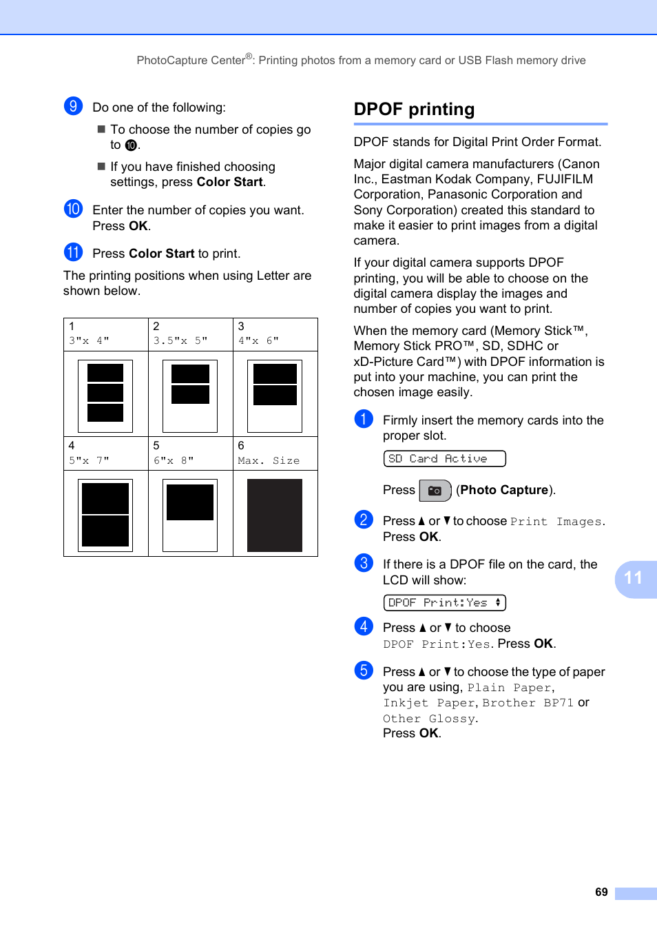 Dpof printing | Brother MFC-250C User Manual | Page 83 / 168