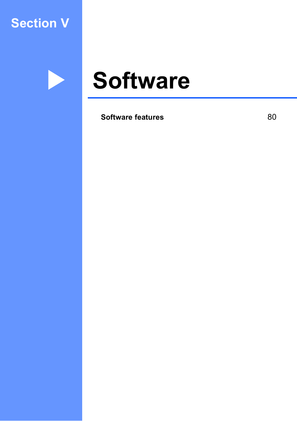 Section v: software, Section v software, Software | Brother MFC-250C User Manual | Page 93 / 168