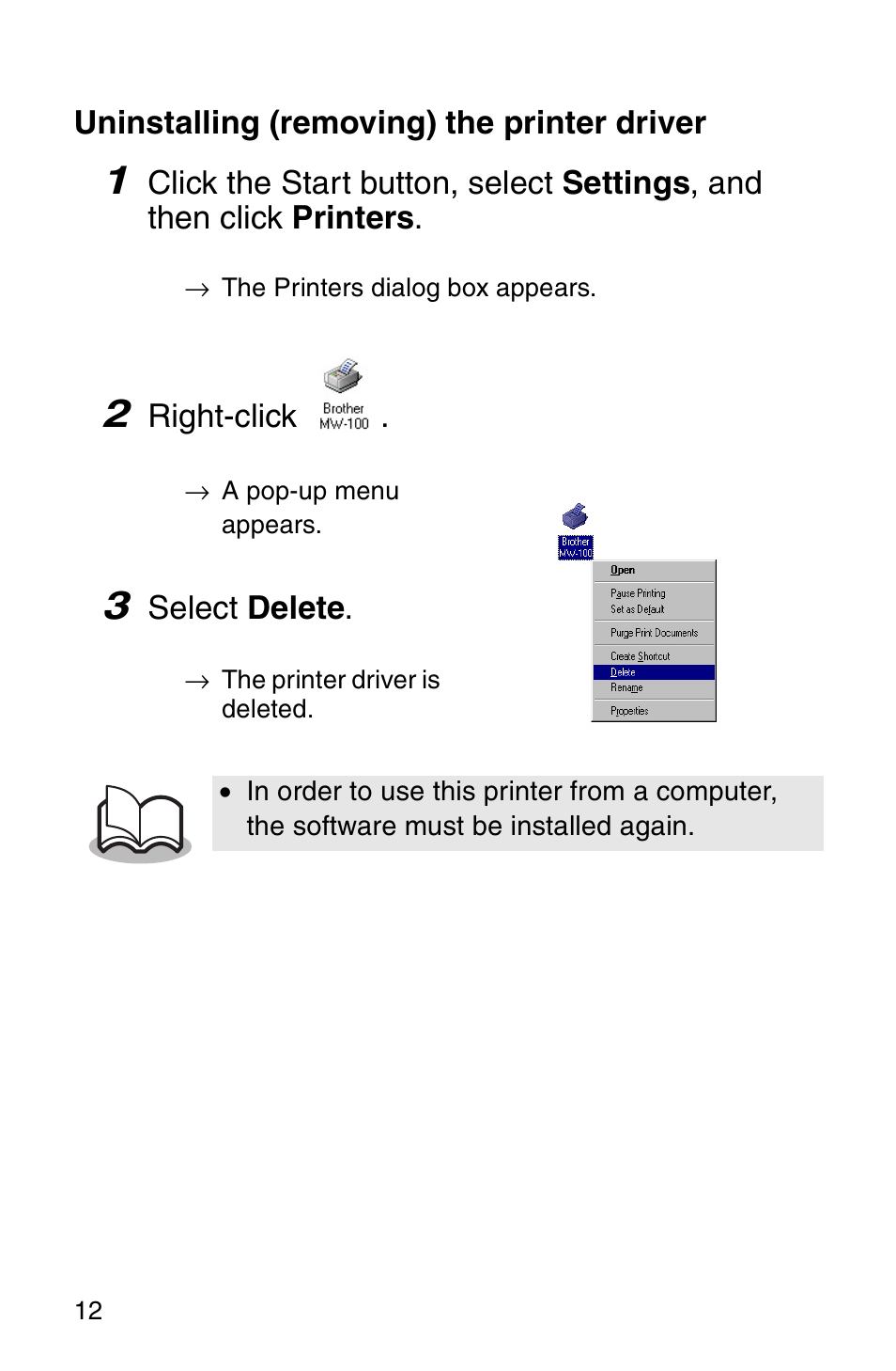 Brother MW-100 User Manual | Page 14 / 74