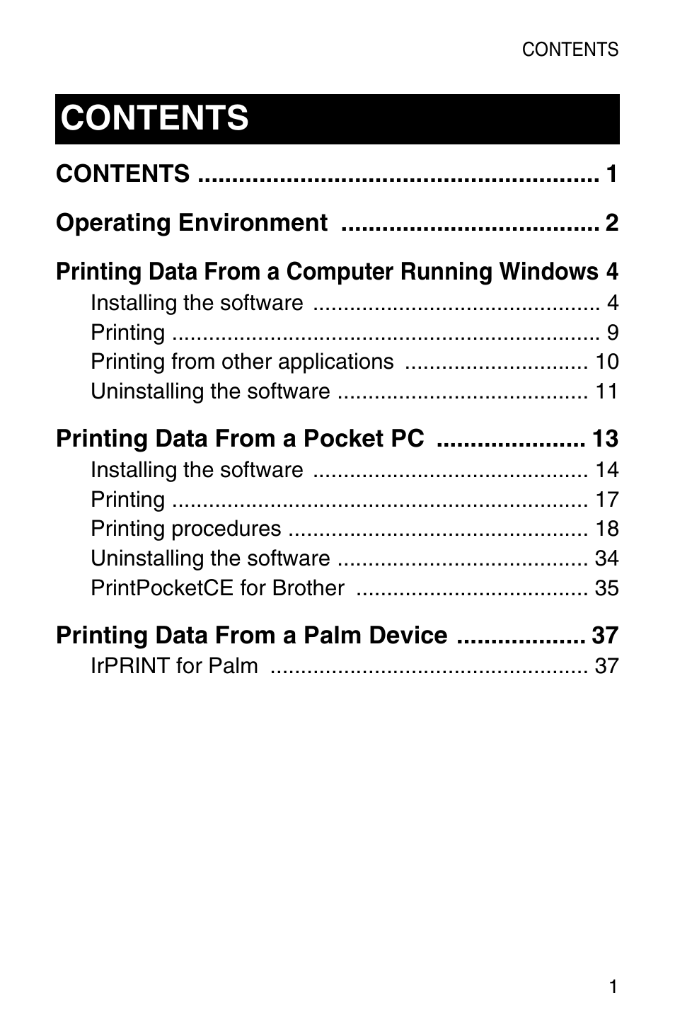 Brother MW-100 User Manual | Page 3 / 74