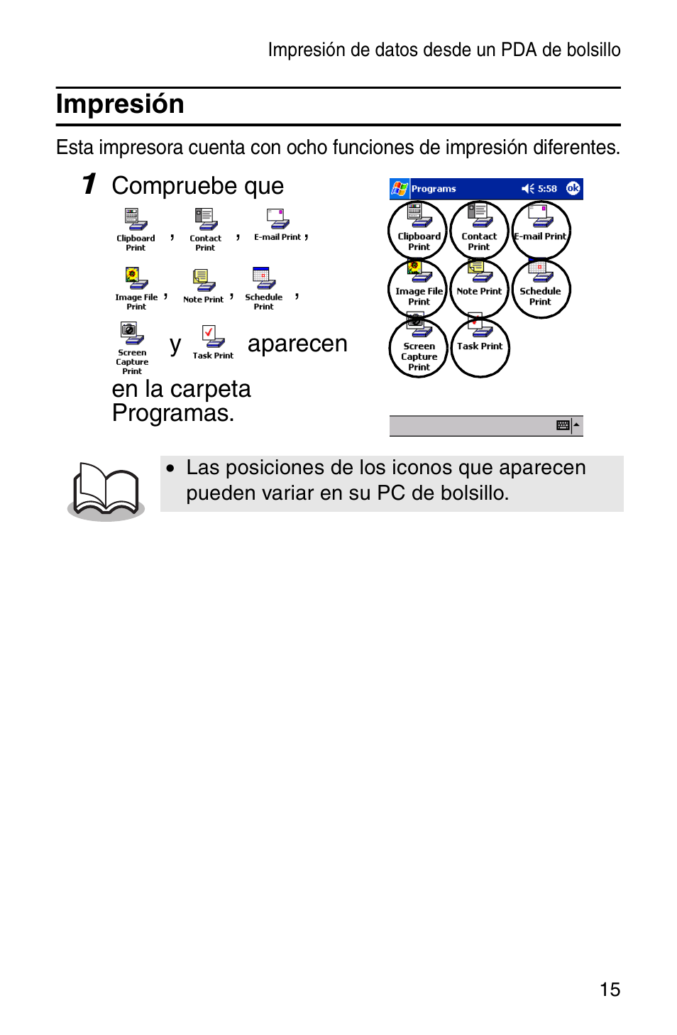 Impresión | Brother MW-100 User Manual | Page 56 / 74