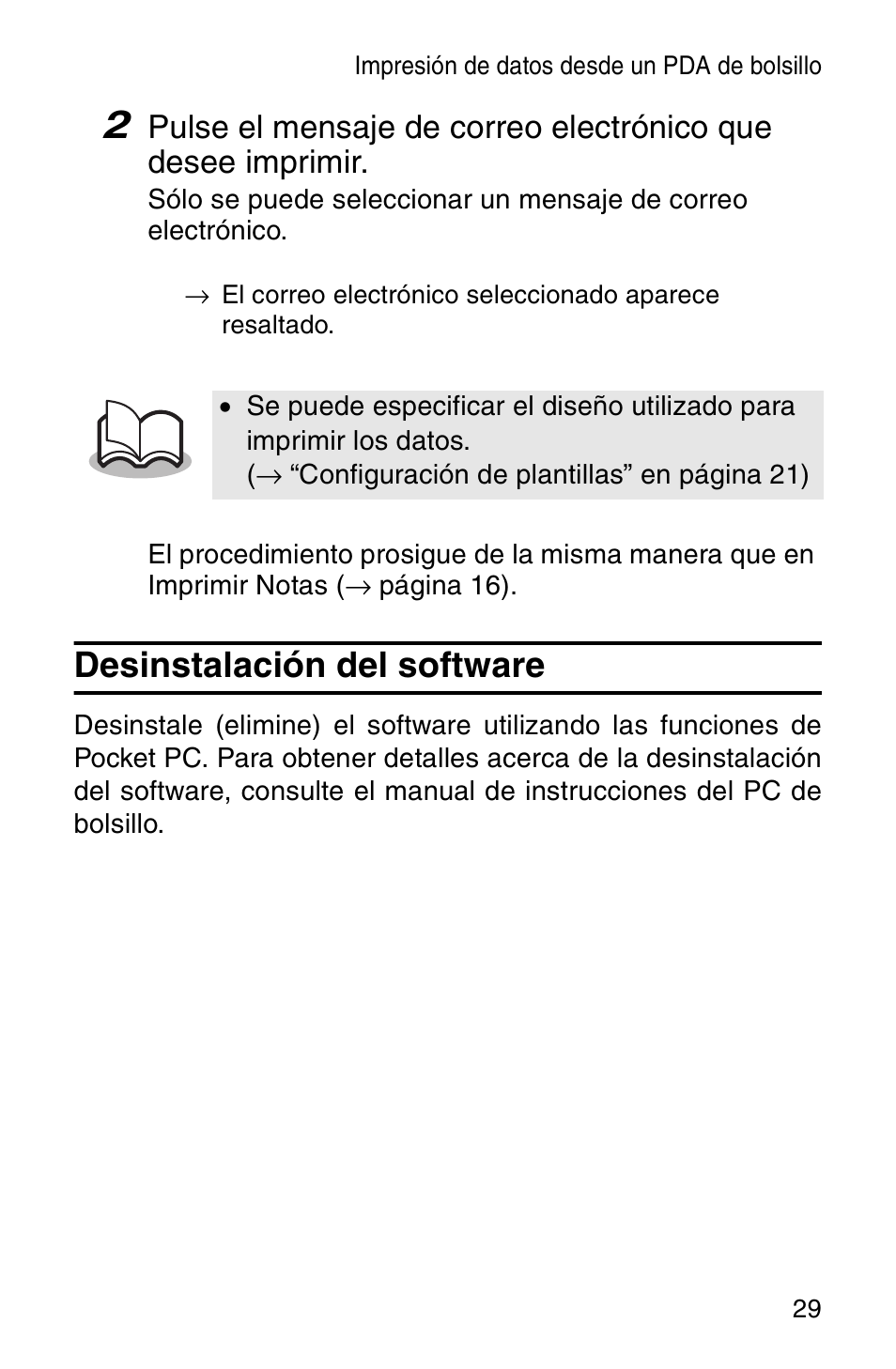 Desinstalación del software | Brother MW-100 User Manual | Page 70 / 74